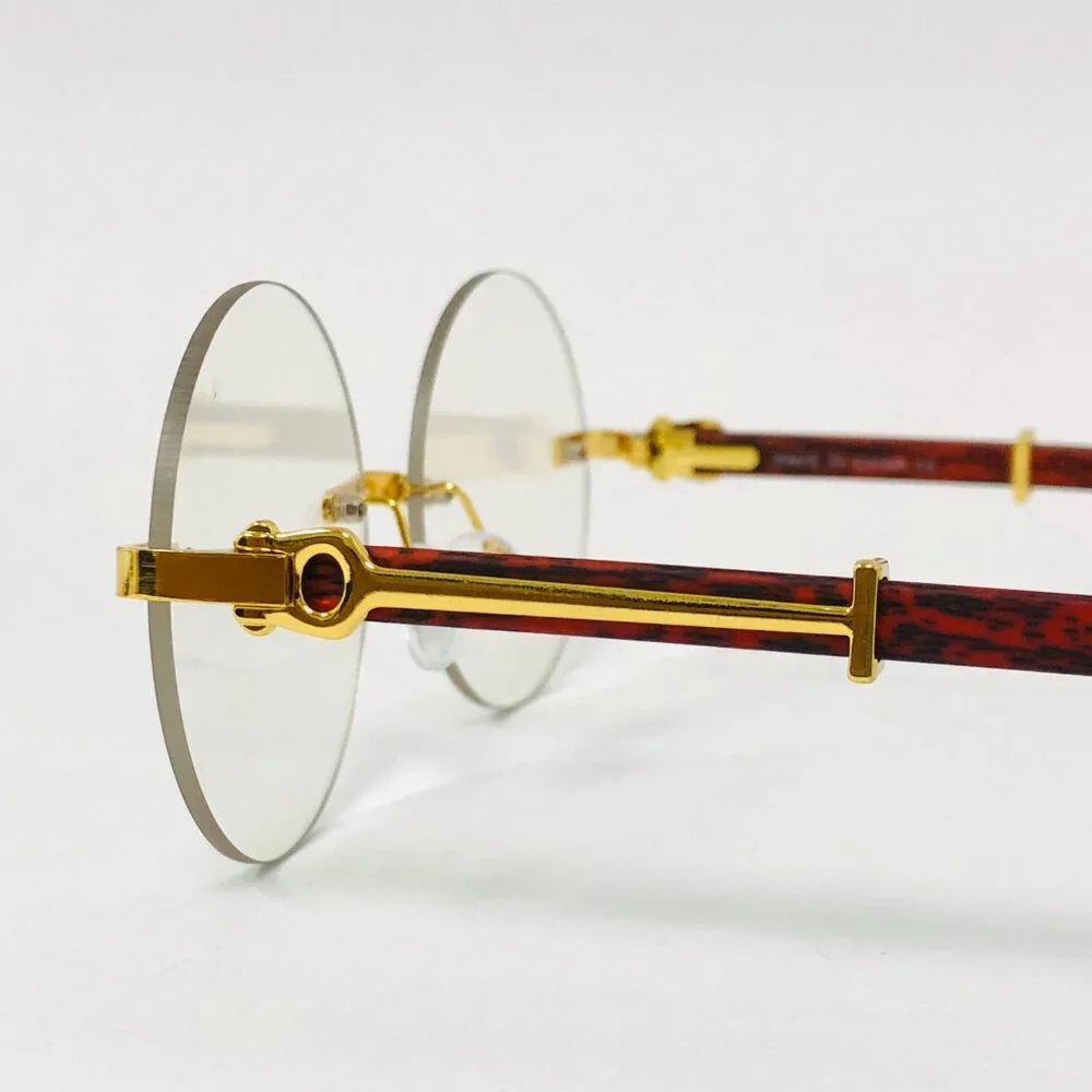 Round Clear Lens Rimless‎ Men Sunglasses Gold Frame Hip Hop Style Classic Shades